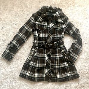 Plaid pea coat